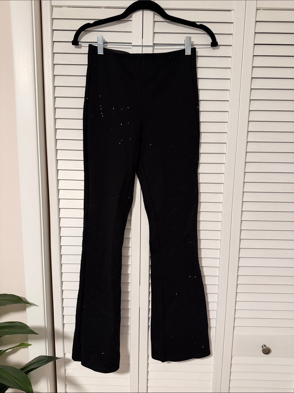 Zara Black Sparkle Flared Pants